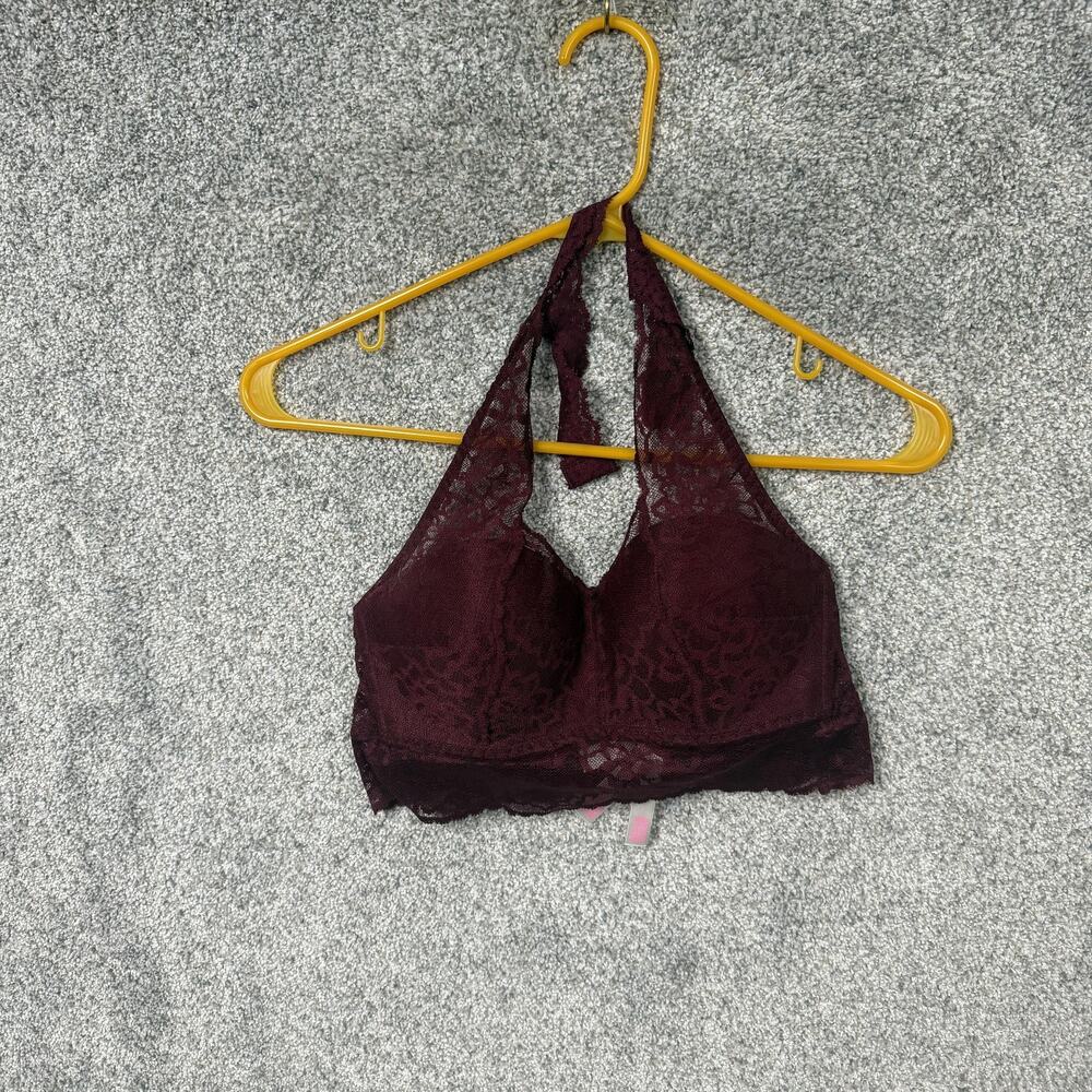 PINK Victorias Secret Lace Push Up Bra S Halter Boudoir Romantic Date Night